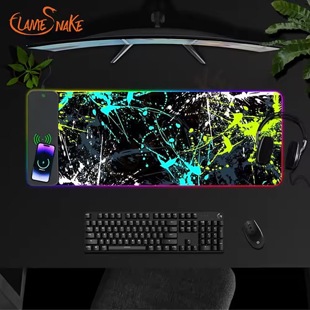 RGB Gaming Mouse Pad With Wireless Charging 15W