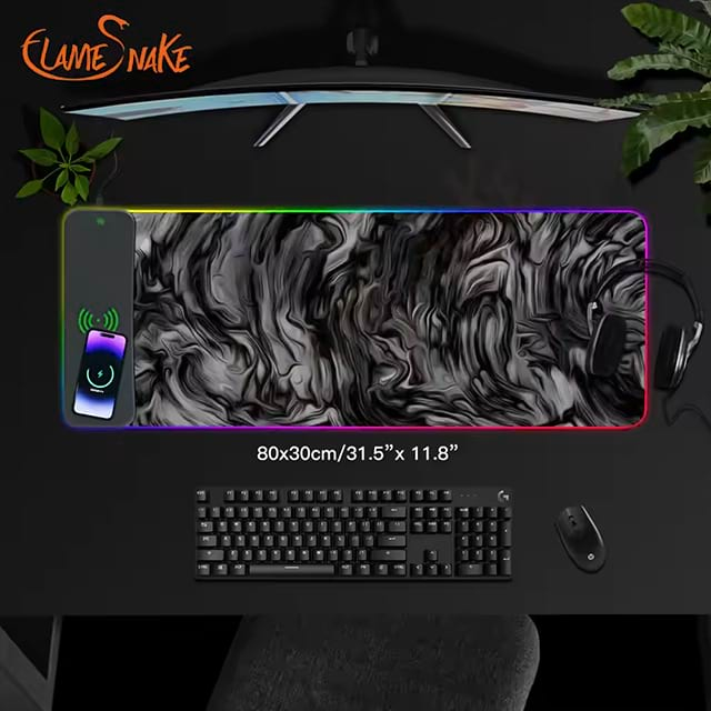 RGB Gaming Mouse Pad With Wireless Charging 15W