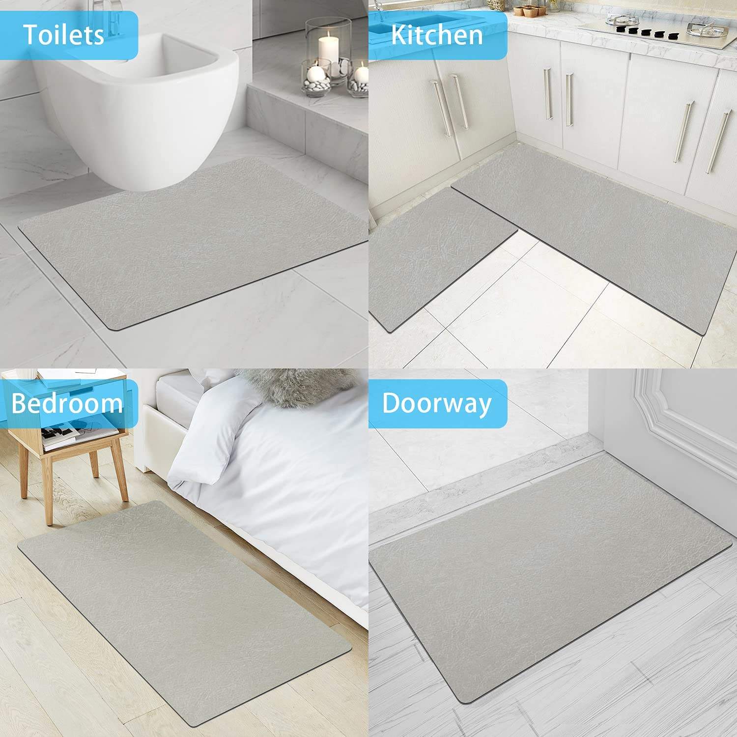 Natural Rubber Blank Bath Mat Non Slip Super Absorbent Floor Mat