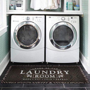 Non slip Flocking Laundry Room Rug Mat