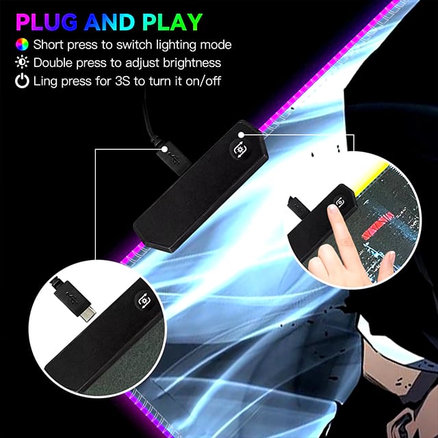 RGB Gaming Mouse Pad With Non-Slip Base