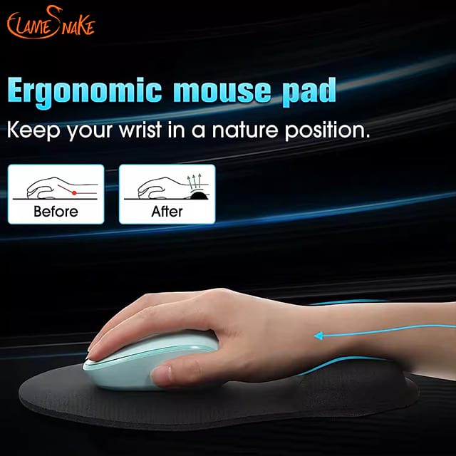 Ergonomic Mouse Pad With Gel Wrist Rest Support