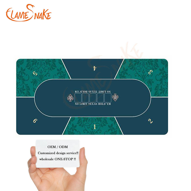 Custom 180*90*0.2cm Modern Style Waterproof Texas Hold'em Poker Table Mat Non-Slip Rubber Casino Playing Surface