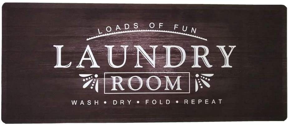 Non slip Flocking Laundry Room Rug Mat