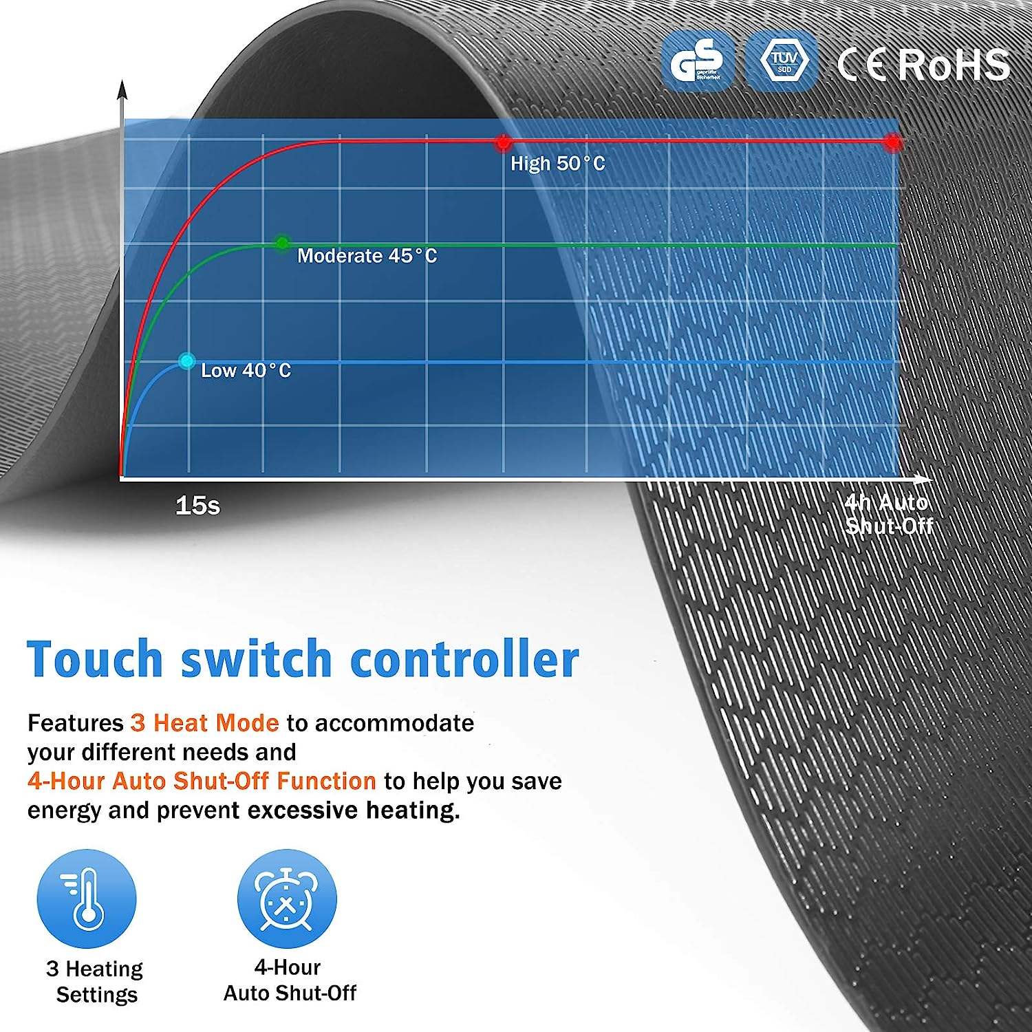 Heated Large Desk Mat with 3 Levels Heating