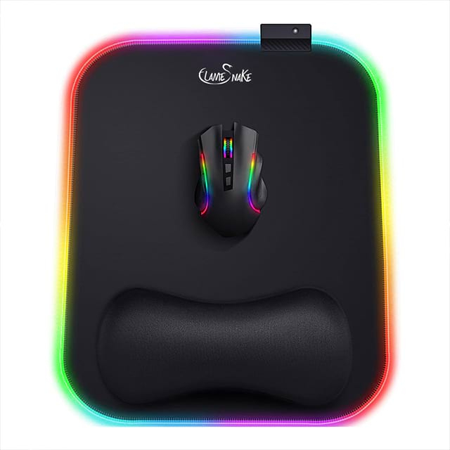 RGB Gaming Mouse Pad With Wrist Rest Support