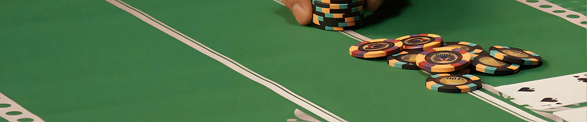 Professional poker table mat with chips