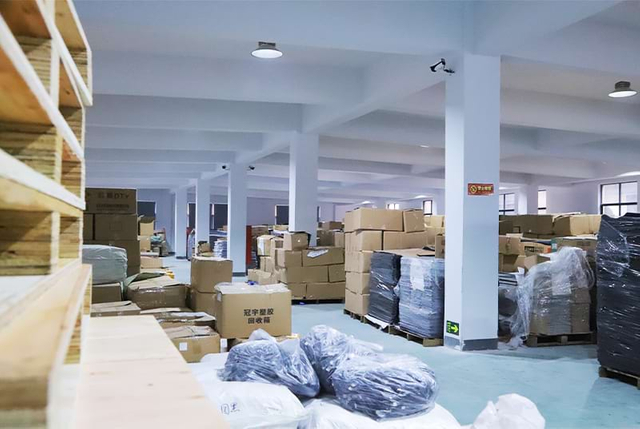 Mouse pad manufacturing warehouse storage area