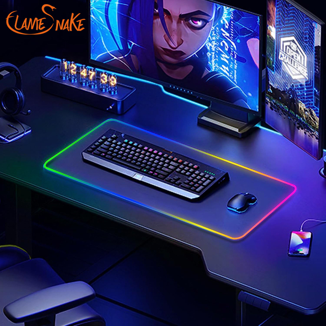 Extra Large RGB Gaming Mouse Pad with 14 Light Modes