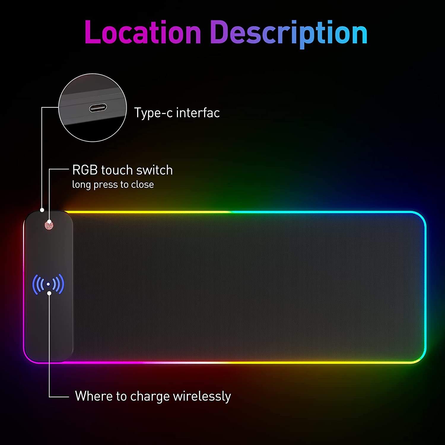 Gaming Mouse Pad with Wireless Charging