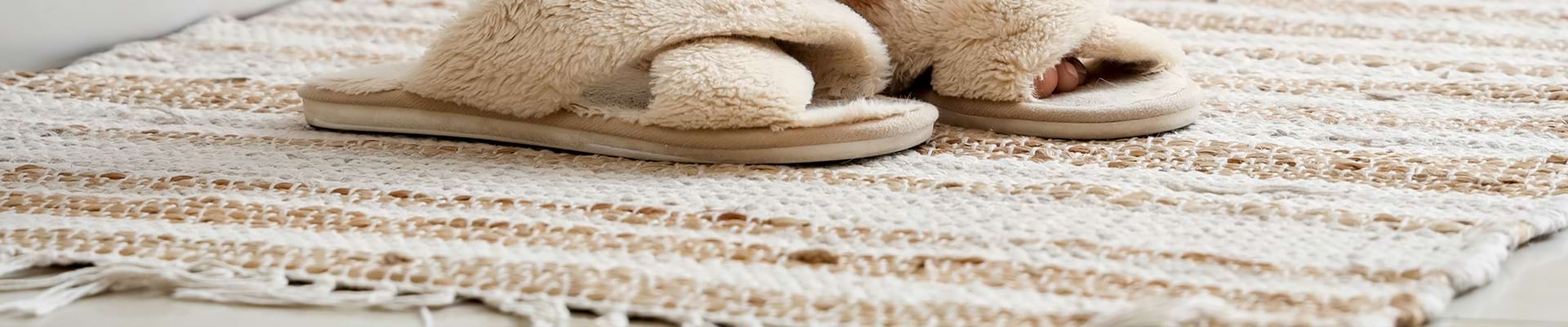 Comfortable rubber floor mat with slippers