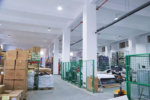 Rubber mat production facility workspace