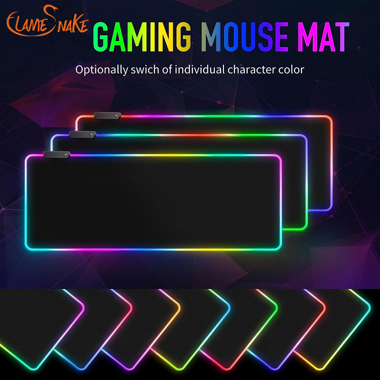 Extra Large RGB Gaming Mouse Pad with 14 Light Modes