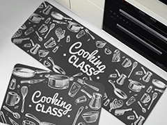 Custom printed black restaurant table mat