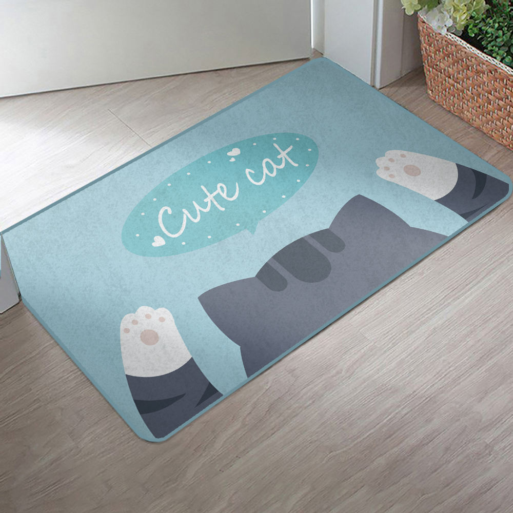 Household Heat Transfer Printing Crystal Velvet Fabric Custom Door Mat