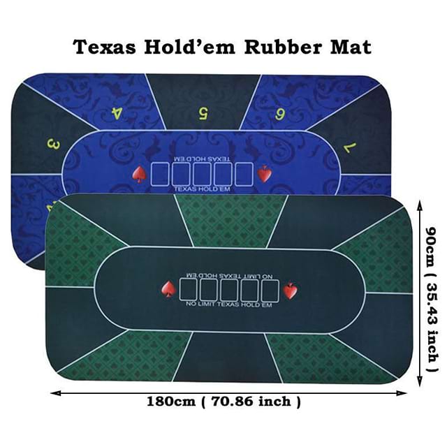 Waterproof 70 X 35 Inch Texas Hold'em Poker Mat For Table