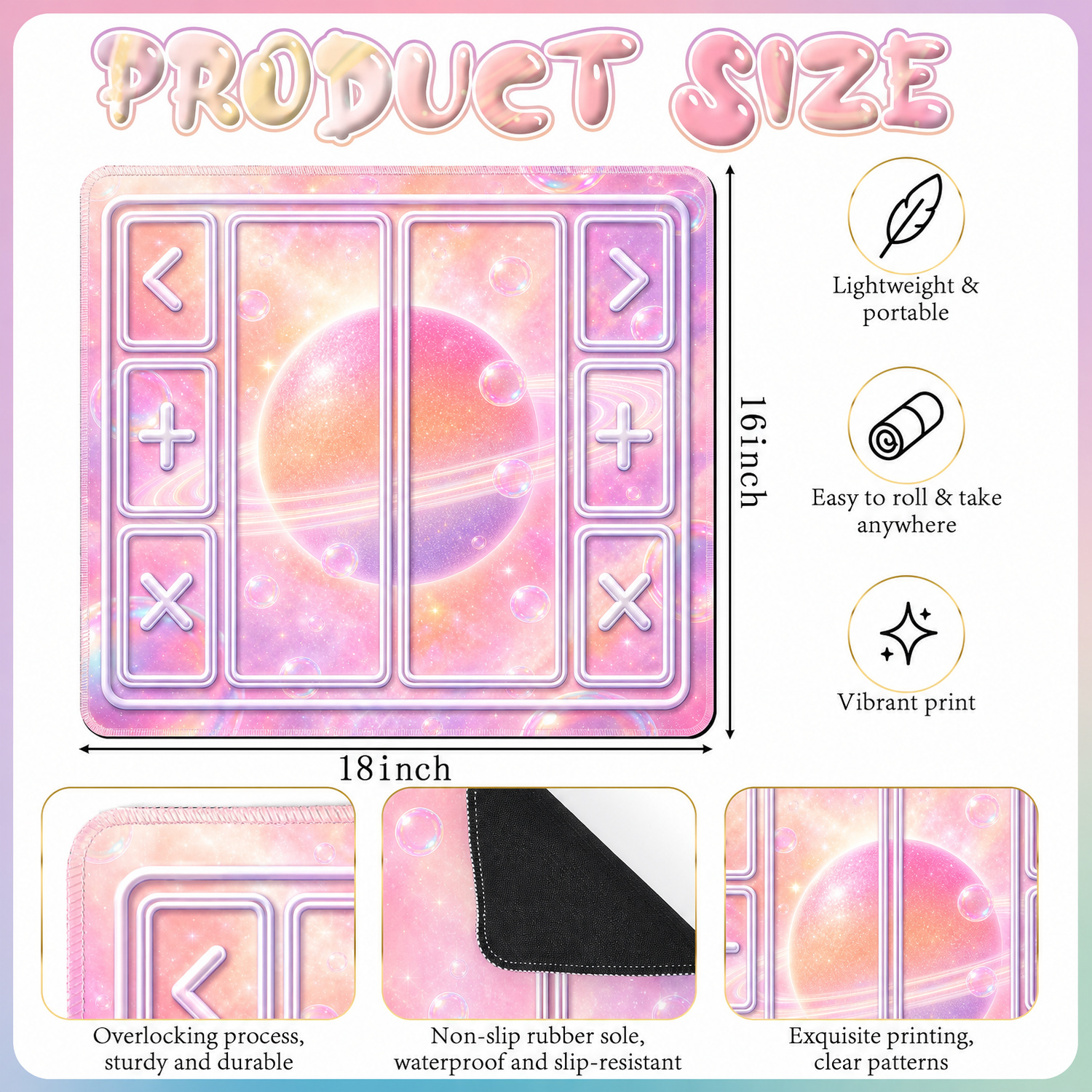 Custom Soft Fidget Trading Mat for Collecting & Trading Fidget Squishy Toy Pastel Board Game Mat