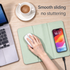 Tri Fold Wireless Charging Mouse Pad Leather Phone Stand Desk Mat Fast Charge Compact Travel Office Gift
