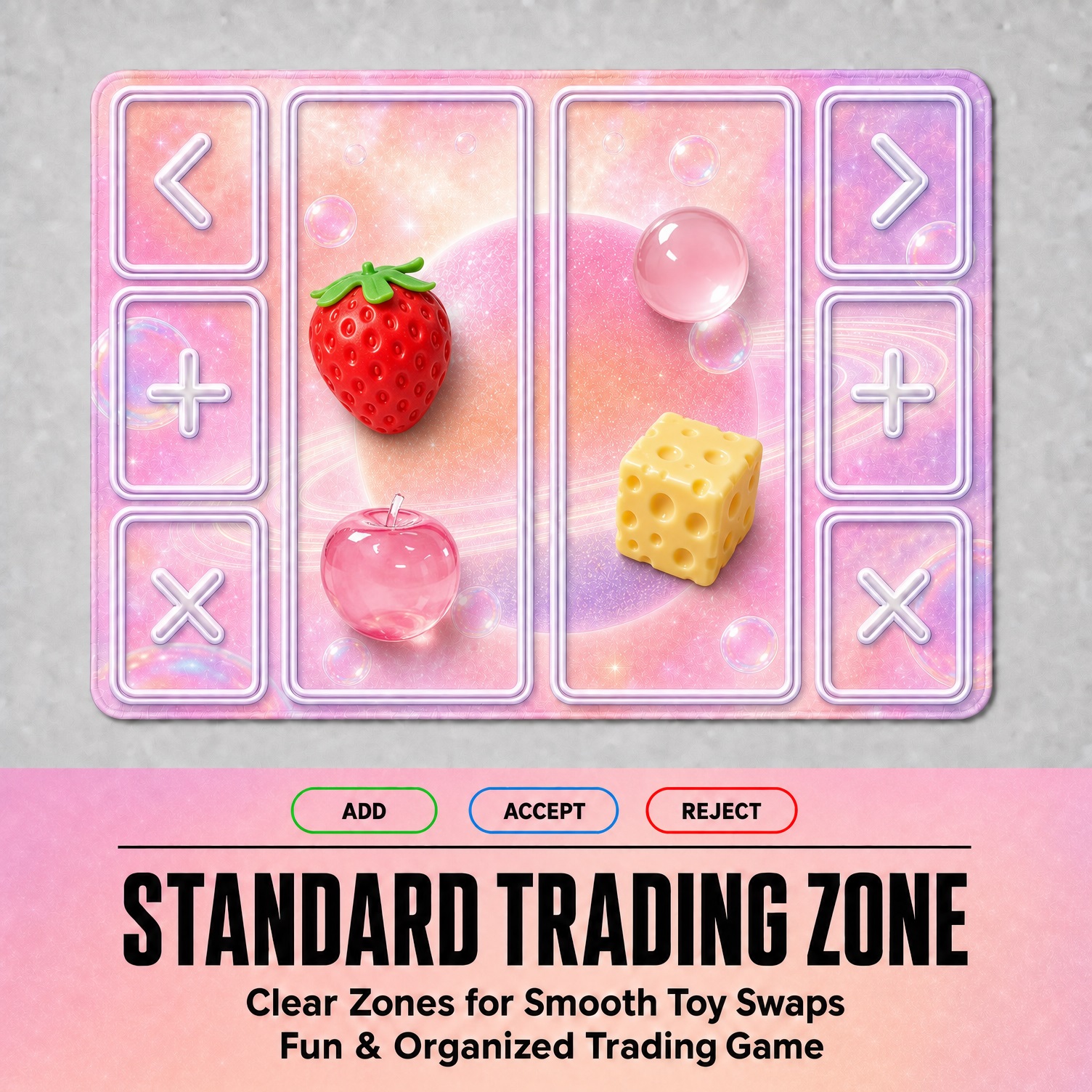 Custom Soft Fidget Trading Mat for Collecting & Trading Fidget Squishy Toy Pastel Board Game Mat