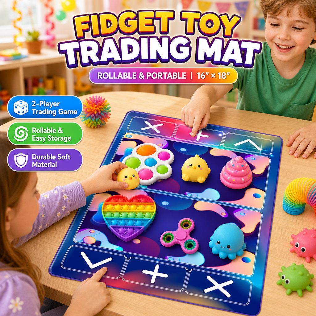 Custom Fidget Trading Mat 16 X 18 Inch Rollable Portable Fidget Toy Trading Board for Playdates & Party