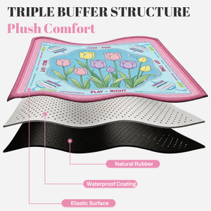 Custom Anti Slip Noise Reduction Mahjong Mat Resistant Rubber Back Table Mat for American Mahjong Tiles with Portable Backpack