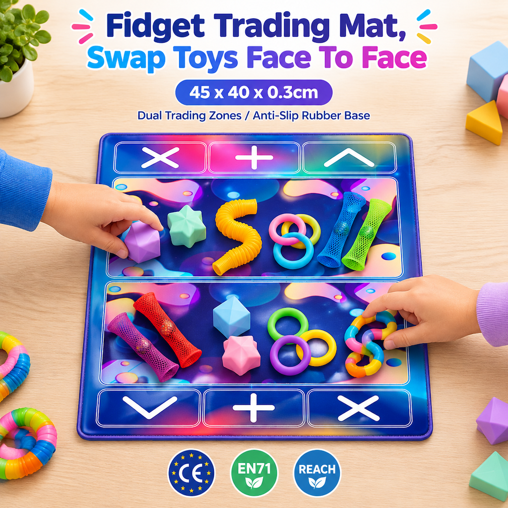 Custom Fidget Trading Mat 16 X 18 Inch Rollable Portable Fidget Toy Trading Board for Playdates & Party